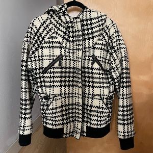 L.A.M.B. - by Gwen Stefani “Tweed Houndstooth Wool Hooded Bomber”